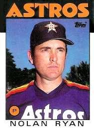 Nolan Ryan 1986 Topps Baseball Card - Front